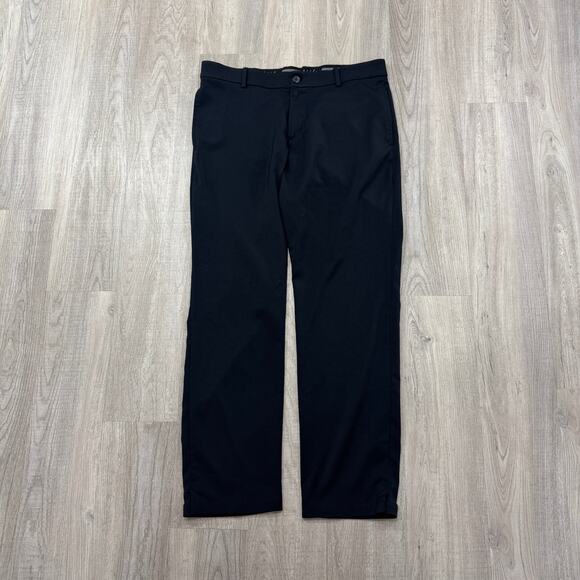 Nike Dri-FIT Victory Golf Pants Men 34x30 Black Flat Front Chino Golfing Stretch - Picture 1 of 10